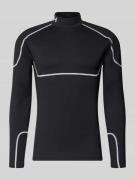 Under Armour Funktionsshirt mit Stehkragen und Label-Stitching in Blac...
