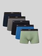 BOSS Trunks aus Baumwoll-Mix im 5er-Pack Modell 'ESSENTIAL' in Lind, G...