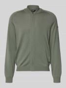 MAERZ Muenchen Strickjacke aus Schurwolle mit Reißverschluss in Oliv, ...