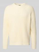 Drykorn Strickpullover mit Strukturmuster Modell 'Neelio' in Offwhite,...