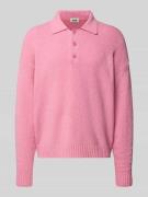 Drykorn Strickpullover mit Polokragen Modell 'Bekket' in Pink, Größe L