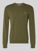 Lacoste Regular Fit Pullover aus Baumwoll-Mix in Oliv, Größe L