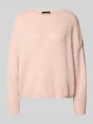 Oui Relaxed Fit Strickpullover mit Woll-Mohair-Anteil in Hellrosa, Grö...