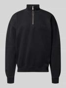 Pegador Oversized Sweatshirt mit Stehkragen in Black, Größe L