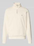 Tommy Hilfiger Regular Fit Troyer aus Baumwoll-Mix in Offwhite, Größe ...