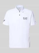 EA7 Emporio Armani Regular Fit Poloshirt mit Logo in Weiss, Größe L