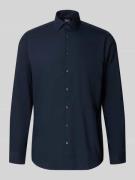 Jake*s Regular Fit Business-Hemd mit Knopfleiste in Marine, Größe 41/4...