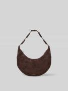 Anine Bing Hobo Bag mit Label-Print in Dunkelbraun, Größe 1