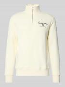 Gant Sweatshirt mit Stehkragen und Reißverschluss in Offwhite, Größe 4...