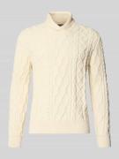 Gant Strickpullover mit gerippten Abschlüssen in Offwhite, Größe 4XL