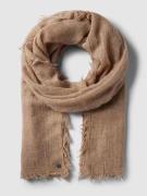 Fraas Schal aus Schurwolle mit Label-Detail in Beige, Größe 1
