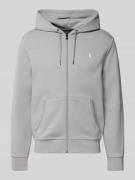 Polo Ralph Lauren Sweatjacke mit Kapuze in Hellgrau Melange, Größe L