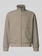 Emporio Armani Sweatjacke mit Stehkragen in Hellgrau, Größe L