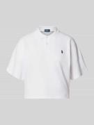 Polo Ralph Lauren Boxy Fit Poloshirt mit Label-Stitching in Weiss, Grö...