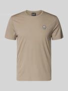 EA7 Emporio Armani T-Shirt aus Viskose-Mix mit Label-Patch in Oliv, Gr...