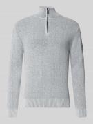 Tom Tailor Regular Fit Troyer aus Baumwoll-Mix in Offwhite Melange, Gr...