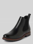 Tamaris Chelsea Boots aus Leder mit Ziernaht in Black, Größe 38