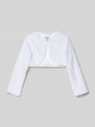 Happy Girls Cropped Bolero mit Rundhalsausschnitt in Weiss, Größe 128