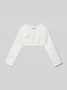 Happy Girls Bolero aus Satin mit offener Vorderseite in Offwhite, Größ...