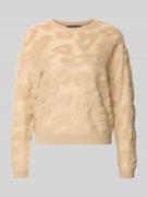 Luisa Cerano Strickpullover mit Rundhalsausschnitt in Camel, Größe 34