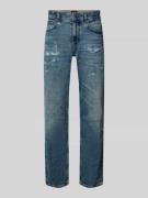 BOSS Orange Tapered Fit Jeans aus Baumwoll-Mix Modell 'TROY' in Rauchb...