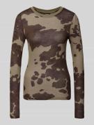 G-Star Raw Longsleeve mit geripptem Rundhalsausschnitt in Graphit, Grö...