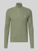 Polo Ralph Lauren Strickpullover mit Label-Stitching in Lind Melange, ...