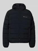 CHAMPION Steppjacke mit Logo und Eingrifftaschen in Black, Größe XL