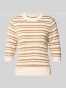 OPUS Strickpullover mit gerippten Abschlüssen in Hellrosa, Größe 34