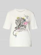 Marc Cain T-Shirt mit 1/2-Arm in Weiss, Größe 34