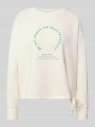 Christian Berg Woman Sweatshirt mit Bändel und Frontprint in Offwhite,...