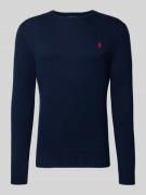 Polo Ralph Lauren Strickpullover mit gerippten Abschlüssen in Marine, ...