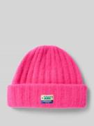 American Vintage Strickmütze mit Label-Patch Modell 'VITOW' in Neon Pi...