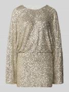 Gina Tricot Minikleid mit Rundhalsausschnitt in Gold, Größe L
