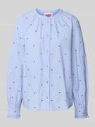 Oui Hemdbluse mit Knopfleiste in Bleu, Größe 34