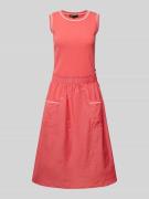 Marc Cain Knielanges Kleid mit Eingrifftaschen in Koralle, Größe 34