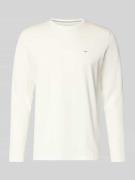 Fynch-Hatton Longsleeve mit Rundhalsausschnitt und Logo in Offwhite, G...