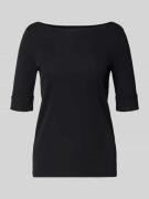 Lauren Ralph Lauren T-Shirt mit U-Boot-Ausschnitt Modell 'JUDY' in Bla...