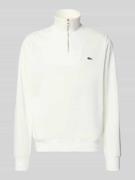 Lacoste Regular Fit Troyer aus reiner Baumwolle in Offwhite, Größe L