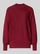 Zero Relaxed Fit Pullover aus Viskose-Mix in Strick-Optik in Rot, Größ...