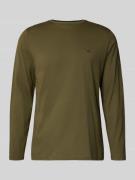 Fynch-Hatton Longsleeve mit Rundhalsausschnitt und Logo in Oliv, Größe...