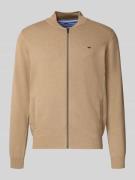 Fynch-Hatton Cardigan mit Stehkragen und Reißverschluss in Taupe, Größ...