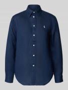 Polo Ralph Lauren Hemdbluse aus reinem Leinen in Marine, Größe L