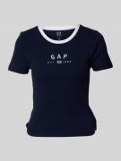 GAP T-Shirt mit Logo und Rundhalsausschnitt in Marine, Größe S