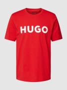 HUGO T-Shirt mit Label-Schriftzug Modell 'DULIVIO' in Rot, Größe L