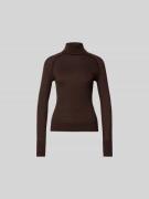 Victoria Beckham Longsleeve mit Rollkragen in Dunkelbraun, Größe XS