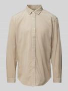 MCNEAL Tailored Fit Cordhemd mit Kentkragen in Kitt, Größe S