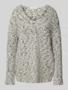 Christian Berg Woman Strickpullover mit V-Ausschnitt in Hellgrau Melan...