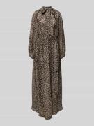 Be Pure Dutch Maxikleid mit Bindegürtel in Dunkelbraun, Größe L