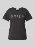 Smith and Soul T-Shirt mit Strasssteinbesatz in Black, Größe XL